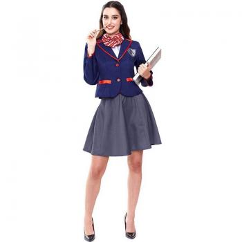 Disfraz de Colegiala Moderno Azul para mujer