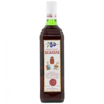 Pacharán Basarana Blanca - Licor de pacharán, 1 litro, sabor a endrinas, con graduación alcohólica de 25%, elaborado de manera tradicional