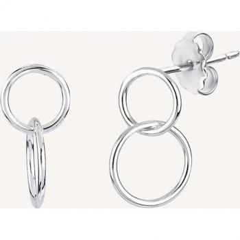 Pendientes de aro Essentials de plata 1ª Ley 925 calados