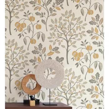 Papel Pintado Texturizado de Plantas y Frutos - GAULAN 682393 - Rollo de 10 m x 0,52 m