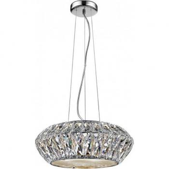Colgante Armel Cromado 138 Cm - Plafón de 4 luces LED, acabado cromado, diseño moderno, altura ajustable hasta 138 cm