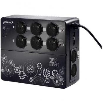 Infosec Z3 ZenBox EX 700 SAI con Protección de Sobretensión y 8 Salidas FR/Schuko