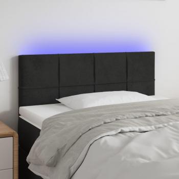 Cabecero con LED de terciopelo negro 100x5x78/88 cm Vidaxl Negro