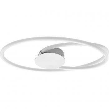 Lámpara de techo LED Lucande Ovala, 72 cm, moderna, plateada, hecha de acero, para salón y comedor, con 1 bombilla LED