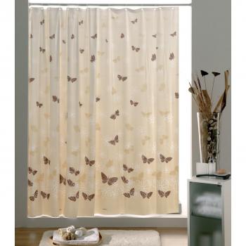 Gedy Butterfly Cortina, PVC, Beige y Marrón, 0.03x240x200 cm