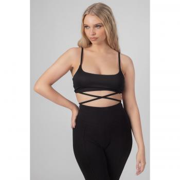 Strappy Tie Cropped Bralet Black