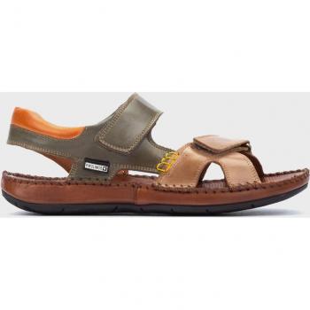Sandalias planas de piel TARIFA 06J para hombre con doble cierre adherente