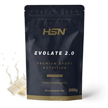 Aislado de Proteína de Suero HSN Evolate 2.0 Sabor Chocolate Blanco 500 g | 16 Tomas por Envase | Whey Protein Isolate CFM + Enzimas Digestivas | No-GMO,