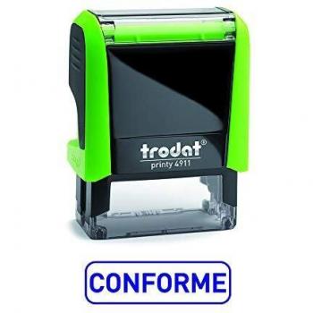 Trodat 4911 Printy Sello Fórmula Comercial con Texto CONFORME, entintaje automático, Tamaño de la Placa de Texto 37 x 14 mm, Azul