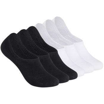 TUUHAW Calcetines Invisibles Tobilleros Mujer hombre 6 Pares Negro Blanco 43-46