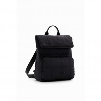 Desigual Chic Urban Black Polyester Backpack with Contrasting Details