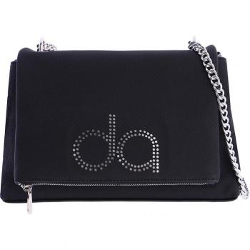 Bolso de hombro Don Algodón Nápoles negro de piel sintética grabada con cremallera y cadena