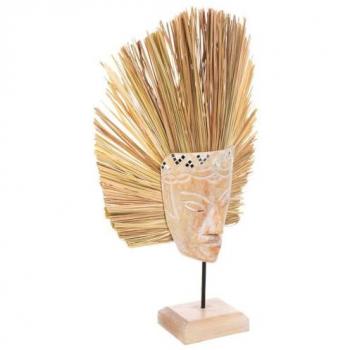 Figura Máscara Marrón 30x13x53h Cm - Wanderlust Deco Decoración