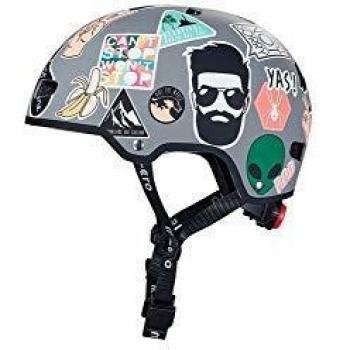 Casco Infantil Micro con Luz Trasera LED, Talla L, Ultraligero 250g y Cierre Magnético para Patinete o Bicicleta