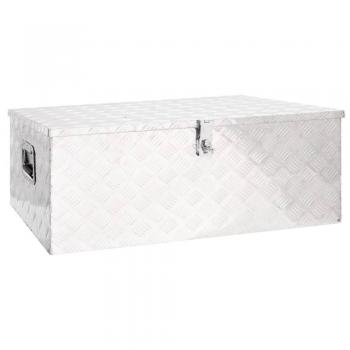 vidaXL Storage Box Silver 100x55x37 cm Aluminium