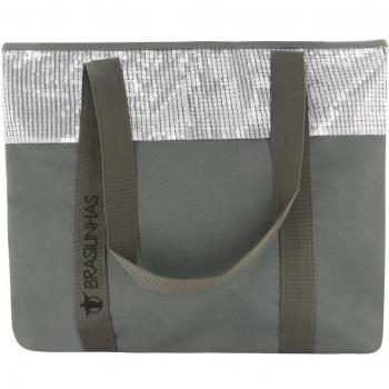 brasilinhas lienzo playa y Tote Bag azul gris