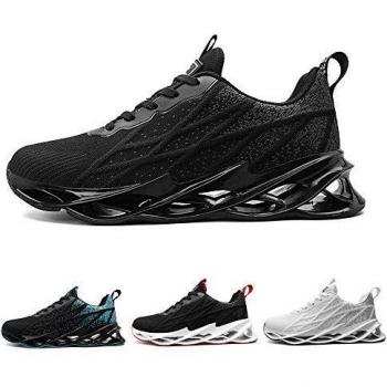 Frysen Zapatillas Running Hombre Tenis de Deportivas Casual para Correr Gimnasio Bambas, Negro, 45 EU