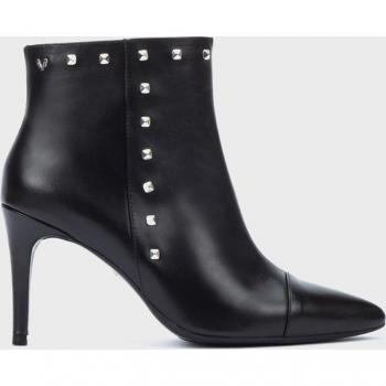Botines de mujer Martinelli de piel con tachas y plantilla de gel, modelo 1489-b163p, color negro