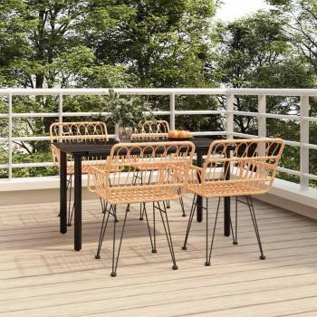 5-Piece Outdoor Dining Set in Poly Rattan