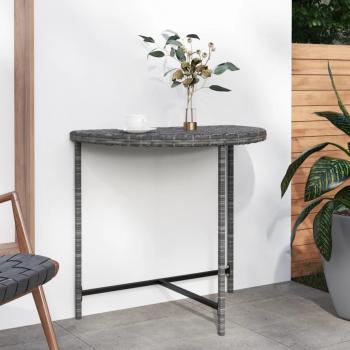 vidaXL Grey Poly Rattan Garden Table 31.5x19.7x29.5