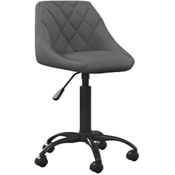 Silla de Oficina Ejecutiva de Terciopelo Gris Oscuro Ajustable y Confortable
