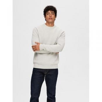 Selected Homme 'DANE' Grey Knit Sweater with Ribbed Edges, Regular Fit, XL