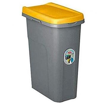 Pattumiera Eco System 40L con Coperchio Amarillo y Ruedas