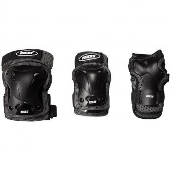Roces Schützer Standard Vent 3 Pack Protecciones para los Patinadores, Unisex, Negro, S