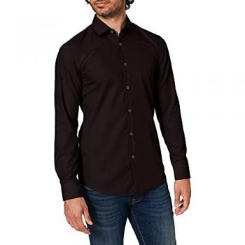 Camisa Slim Fit Hugo Negra Manga Larga para Hombre 45