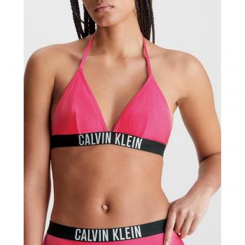 Top bikini de triángulo Calvin Klein Intense Power rosa negro mujer - L