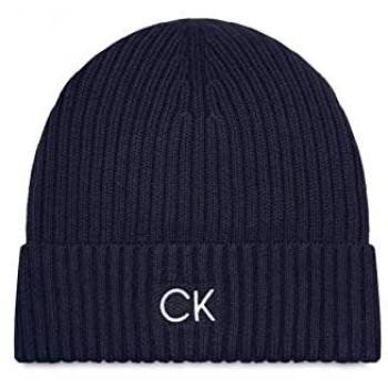 Gorro de Algodón y Cashmere Calvin Klein Jeans CLASSIC COTTON RIB BEANIE para hombre, color azul marino