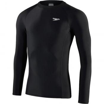 Camiseta Speedo Rash de hombre, manga larga, color negro, talla XS