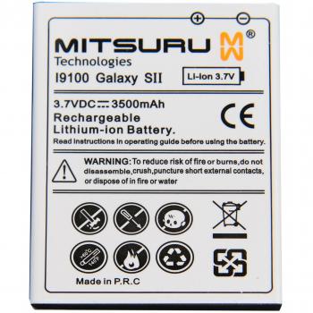 Mitsuru® 3500mAh Power recambio batería para Samsung Galaxy S2 GT-i9100 recambio EB-F1A2GBUCSTD -con tapa en color negro
