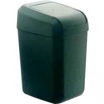 Denox DEN129 Papelera Troya con Tapa basculante 30 litros, Blanco, 350x280x530 mm