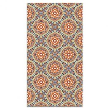 Alfombra Vinílica Antideslizante e Ignífuga Azulejo Oriental Floreada Original 140x200 cm - Alfombra para Cocina y Salón