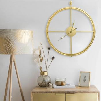 Reloj de Pared de Hierro Dorado 52 cm Moderno Analógico Decorativo Color Dorado y Negro vidaXL