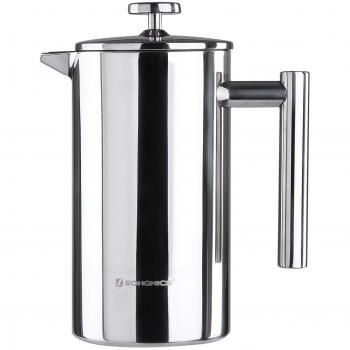 Songmics 1000 ml Cafetera de émbolo Prensa francesa con 2 filtros Tetera Acero inoxidable Doble pared GCP10S