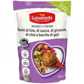 Linwoods Semillas de Lino, Girasol, Calabaza, Sésamo y Chía con Bayas de Goji Molidas Orgánicas 200g