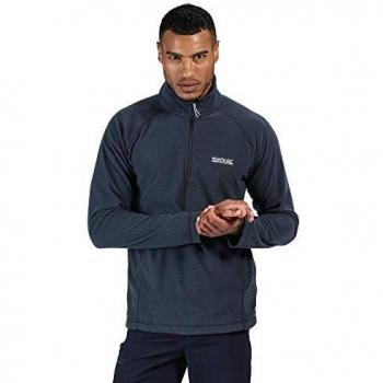 Regatta Montes Forro Polar de Microfelpa Ligera, Estampado de Rayas Diminutas Y Media Cremallera Fleece, Hombre, Dark Denim, L
