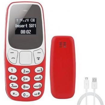 Mini Teléfono Celular Plegable Doble SIM GSM Inalámbrico con Entrada para Tarjeta SD y MP3 Rojo