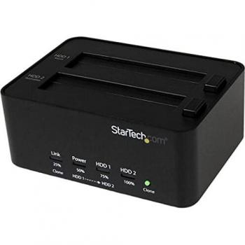 StarTech.com Dual Bay Hard Drive Duplicator and Eraser, Standalone SATA HDD/SSD Cloner/Copier, USB 3.0 to SATA Docking Station, Hard Drive Duplicator and Sanitizer Dock (SATDOCK2REU3)