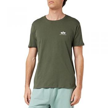 Camiseta de Manga Corta Basic Small Logo Olive para Hombre - Alpha Industries