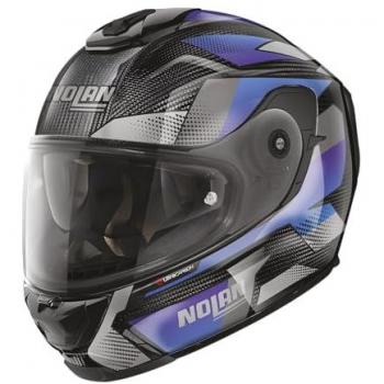 Nolan Casco Integral X-903 Ultra Carbon Highspeed N-Com Azul-Púrpura Negro Gris L
