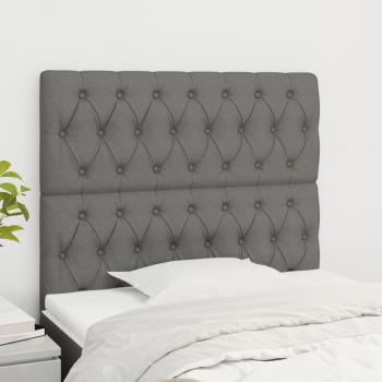 Cabeceros 2 unidades de tela gris oscuro 90x7X78/88 cm vidaXL