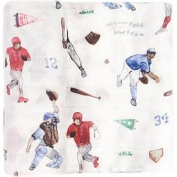 Muselina de Bambú Little Unicorn Home Run 120x120 cm - Ligera, Transpirable, Regula Temperatura, Ideal para Bebés