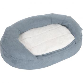 Cama ortopédica ovalada Memory para perros - Pequeña, Gris, 72 x 50 x 20 cm (Largo x Ancho x Alto)