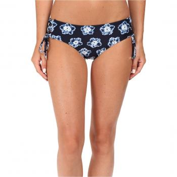 Michael by Michael Kors Women's Kanoko Tie-dye Lace-Up Hipster Bikini Bottom, Navy, X-Small
