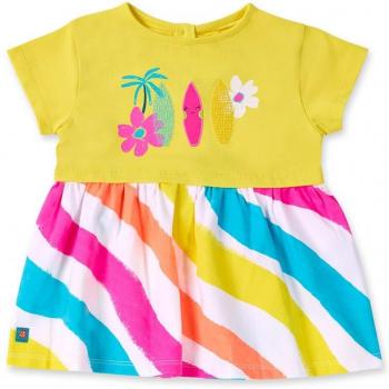 Tuc Tuc - Vestido de niña combinado de manga corta Laguna Beach