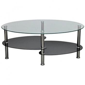Anself Mesa de Café Exclusiva 3-Nivel Diseño Negro