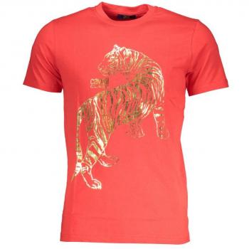 Cavalli Class Red Cotton T-Shirt - XXL, Male, Print Logo, Round Neck